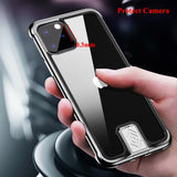 Rimless Metal Bumper Transparent Tempered Glass Case for iPhone 11 Pro Max XS XR XS Max