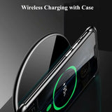 Rimless Metal Bumper Transparent Tempered Glass Case for iPhone 11 Pro Max XS XR XS Max