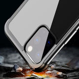 Rimless Metal Bumper Transparent Tempered Glass Case for iPhone 11 Pro Max XS XR XS Max