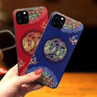 Embossed 3D Antiquity Style Shockproof Anti scratch Case for iPhone 11 Series