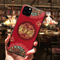 Embossed 3D Antiquity Style Shockproof Anti scratch Case for iPhone 11 Series