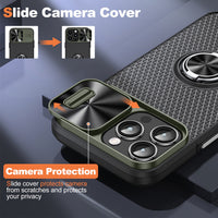 Slide Camera Cover Built in 360° Rotate Ring Stand Kickstand Fit for Magnetic Car Mount for iPhone 14 13 12 series