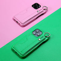 PU Leather Card Slot Wristband Case for iPhone 14 13 12 series