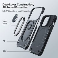 Heavy Duty Protective Case With 360° Rotatable Magnetic Stand for iPhone 14 series