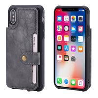 For iPhone X XR XS Max Flip Leather Wallet Phone Case with Handle