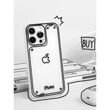 2D Line Comic Cute Frosted Case For iPhone14 13 12 series