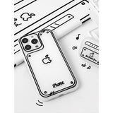 2D Line Comic Cute Frosted Case For iPhone14 13 12 series