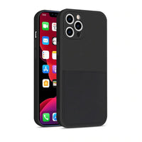 Luxury Square Edge Soft Liquid Silicone Credit Card Holder Case For IPhone 12 11 Pro Max