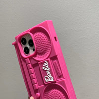 Pink Barbie Radio Cartoon Soft TPU Case For iPhone 14 13 12 series