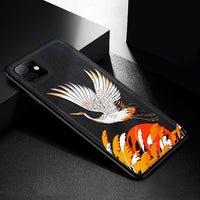 Crane Pattern Embossed Shockproof Case for iPhone 11 iPhone 11 Pro/Max