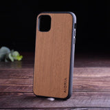 Soft TPU Silicone Hard PC Wood PU Leather Skin Cover for iPhone 11 Pro Max