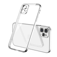 Luxury Plating Square Frame Transparent Clear Case For iPhone 12 Series