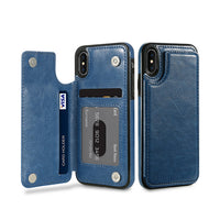 For iPhone X XS XS Max Flip Leather Case Card Holder Vertical Wallet