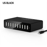 5V 2.4A 10 Ports USB Charger for iPhone iPad Air Charger Adapter EU/US Plug Desktop Chargers