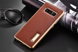 Premier Aluminum Metal Genuine Leather Case For Samsung Galaxy Note 8