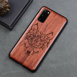 Silicon Carved Wooden Case For Samsung Galaxy s20 Series