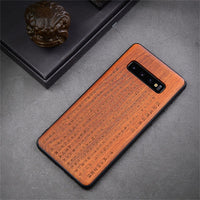 New Slim Wood Back Cover TPU Bumper Case For Samsung S10 S10 Plus