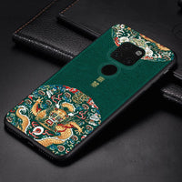 Luxury Soft Leather Case Traditional Auspicious Protective Cover Anti-knock Shock-Proof For Huawei Mate 20 Pro Mate10 Mate20 X