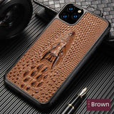Luxury Genuine 3D Dragon Head Grain Cow Leather Case For iPhone 11 11 Pro Max X XS XS MAX XR