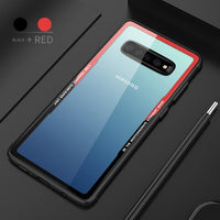 Tempered Glass Transparent Case for Samsung Galaxy S10 So Plus S10 E