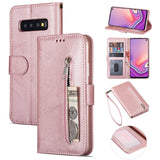 Leather Flip Wallet Zipper Case For Samsung Galaxy S9 Plus S8 S10 Note 10+ 8 9