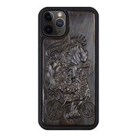 Luxury Carved 3D Stereo Ebony Wood TPU Full Protective Case For iPhone 11 Pro Max