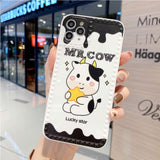 Funny Cartoon Cow Soft Silicon Phone Case for iPhone 12 11 Series