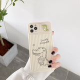 Cute Dinosaur Slide Camera Protection Case For iPhone 13 12 11 Pro Max