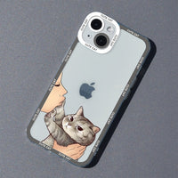 Funny Cute Cat Silicone Case for iPhone 14 13 12 series