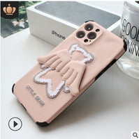 Angel Shockproof Embroidery Craft Bracket Case For iPhone 12 11 Series