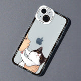 Funny Cute Cat Silicone Case for iPhone 14 13 12 series