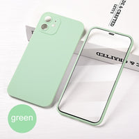 360 Full Cover Front Tempered Glass + PC Back Cover For iPhone 12 11 Series