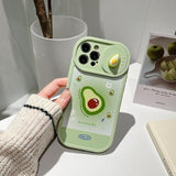 Cute Strawberry Avocado Sliding Camera Lens Protection Case For iPhone 14 13 12 series