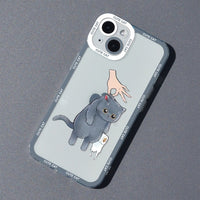 Funny Cute Cat Silicone Case for iPhone 14 13 12 series