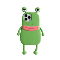 Funny Cartoon Stereoscopic Frog Cute Monster Soft Case For iPhone 14 13 12 series