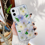 Dried Flower Beautiful Transparent Shockproof Case For iPhone 14 13 12 series