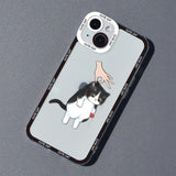 Funny Cute Cat Silicone Case for iPhone 14 13 12 series