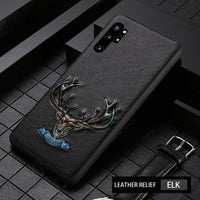 3D Emboss genuine leather case for Samsung note 10 plus