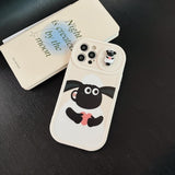 Sheep Shawn Snow Slide Camera Lens Protection Couple Case For iPhone 14 13 12 series