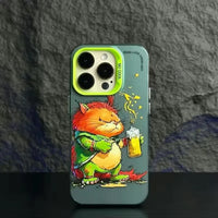 Cool Dog Cat Colored Cartoon Graffiti Case For iPhone 15 14 13 series