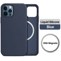 Original Magnetic Coil Circle Silicone Transparent Clear Crystal Phone Case For Apple iPhone 12 Series