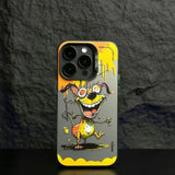 Cool Dog Cat Colored Cartoon Graffiti Case For iPhone 15 14 13 series