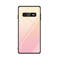 Gradient Glass Back Case for Samsung S10 Plus S10 S10E With Silicon Frame