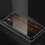 Luxury Tempered Glass Grain Protective Case For iPhone 11 Pro Max