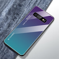 Gradient Glass Back Case for Samsung Galaxy S10 Plus S10 S10E With Silicon Frame