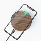 Wooden 10W Fast Wireless Charger for iPhone 11 XS Max Samsung S10 S9 Xiaomi Mi 9