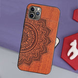 Mandala Floral Wooden Pattern Case For iPhone 11 & iPhone 12 Series