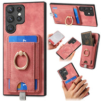 2 in 1 Magnetic Cards Bag Wallet With Ring Holder Case For Samsung Galaxy S23 S22 S21 Ultra Plus