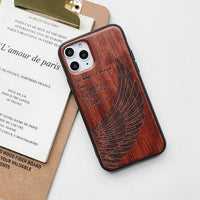 Natural Laser Carving Wooden Phone Case For iPhone 12 Series