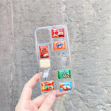 Cute 3D Anti-fall Snack Lovers Transparent Case For iphone 11 Series